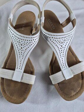 Alfani Black Perforated T-Strap Sandals